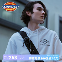 dickies卫衣 假两件连帽帽衫logo卫衣 卫衣男 连帽DK008875 白色 00M