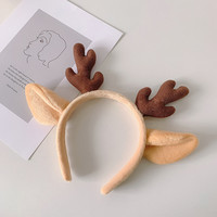 Pan Ling 磐玲 圣诞麋鹿角耳朵发箍韩国可爱发箍毛绒头箍洗脸外出网红女发带发卡