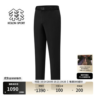 KOLON SPORT/可隆软壳裤 男子户外运动防泼水拉绒底衬长裤 LHLP4WNO07-BK 黑色 L