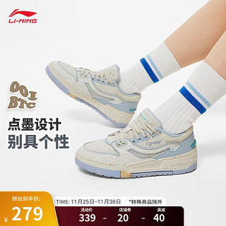 LI-NING 李宁 001 BTC丨板鞋女鞋2024夏季刺绣透气潮流运动鞋子AGCU054