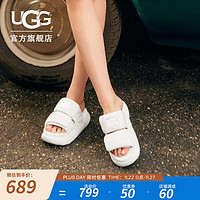 UGG 女士厚底露趾凉鞋 1152689 白色 39