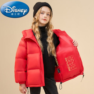 迪士尼（Disney）儿童羽绒服黑金加厚款极寒系列中大童短款白鸭绒外套 黑色 150码（详情图有尺码表）