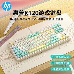 HP 惠普 GK100F机械键盘有线 全键无冲吃鸡lol台式笔记本电脑办公游戏通用 键鼠套装可选 黑色混光（青轴）