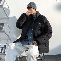 唐狮 TONLION短款立领羽绒服男款后背印花休闲百搭保暖厚外套
