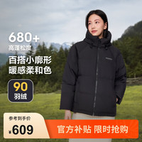 波司登(BOSIDENG)秋冬羽绒服女经典加厚百搭休闲宽松连帽保暖90绒外套 黑色8056 170/92A