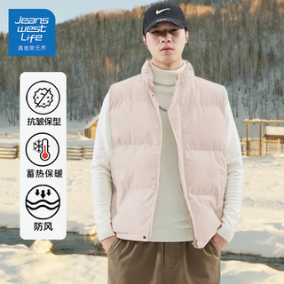 JEANSWEST LIFE真维斯马甲男款冬季加厚保暖外套背心潮牌 黑色 3XL