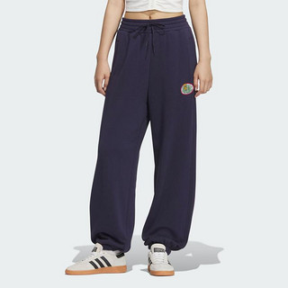 adidas ORIGINALS 女士秋冬款深藏青蓝针织长裤