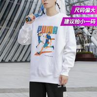 圆领卫衣男装女装休闲户外卡通图案印花运动套头衫 偏大一码