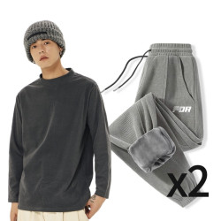 JEANSWEST 真维斯 德绒打底衫*1+男士束脚裤*2