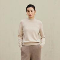 1980 24秋冬纯羊绒半高领通勤百搭女套衫羊绒衫