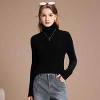 【100%绵羊毛】简约纯色春秋女式羊毛衫长袖高领针织羊毛衣女