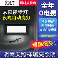 BULL 公牛 太阳能户外庭院灯家用照明路灯室外阳台洗墙射灯花园布置围墙壁灯