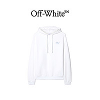 OFF-WHITE 女士刺绣渐变斜条纹白色合身帽衫卫衣