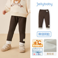 女童打底裤秋冬2024秋季休闲裤女宝宝加绒外穿加厚儿童裤子 咖色-JDG45019