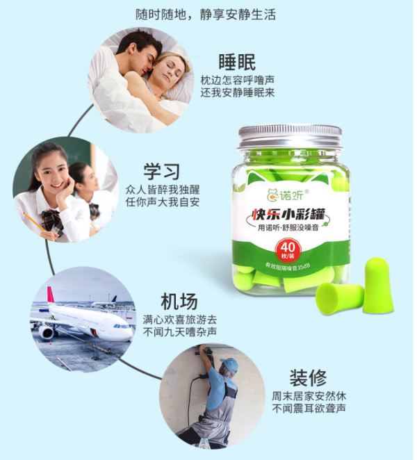 NOILESS 诺听 防噪音睡眠耳塞 40枚 小码款