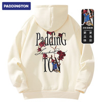 Paddington帕丁顿熊2024年冬季新款卫衣美式万针刺绣休闲宽松连帽情侣套头加绒卫衣