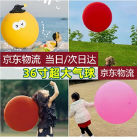 Keylock 第吉尔 超大36寸正圆加厚特大防爆气球儿童玩具公园大草坪汽球地爆球布置 36寸正圆混色5个+打气筒丝带 1个