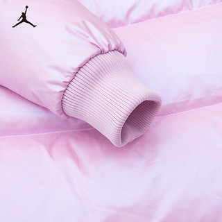 NIKE JORDAN 耐克童装女童中长款羽绒服冬季儿童保暖外套 月光粉 120/60(6)