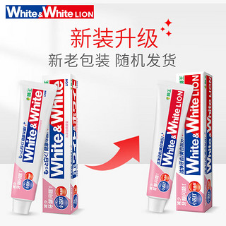 LION 狮王 White&White小苏打牙菌斑美白护龈清新口气含氟牙膏白桃味180g white氨基酸白桃牙膏 180g 1支