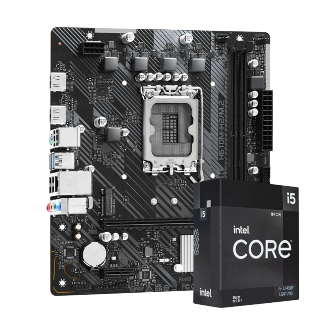 百亿补贴：ASRock 华擎 Intel i5 12490F 盒装CPU+华擎 H610M-H2/M.2 D4 主板套装板U套装