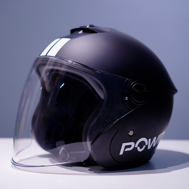 POWDA 安全头盔 哑黑白条纹 3C认证