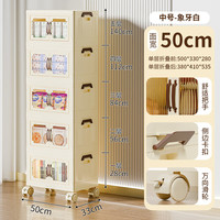 稻草熊收纳柜家用储物柜卧室客厅收纳箱带轮置物柜衣柜可折叠零食收纳柜 【面宽50CM】免安装一体折叠 单层【双开门含轮】