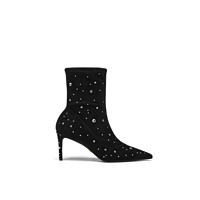 STUART WEITZMAN SW STUART COSMIC 75 BOOTIE 秋冬水晶尖头细高跟短靴袜靴女