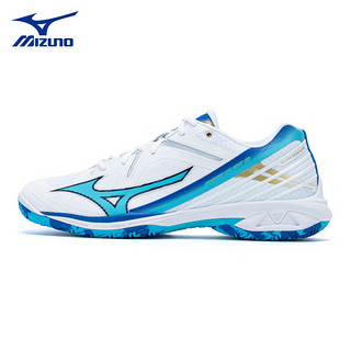 美津浓（MIZUNO）WAVE CLAW 2 EL鹰爪3二代三代专业羽毛球鞋防滑宽楦运动鞋轻量 白蓝金 WAVE CLAW 3 2024新配色 43 =280mm