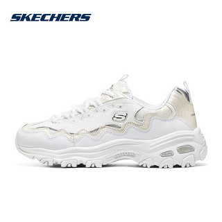 SKECHERS 斯凯奇 女子增高舒适运动休闲老爹熊猫鞋896242/WHT