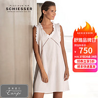 SCHIESSER 舒雅 铂雅黑牌系列欧洲进口女士纯棉梭织家居服睡裙E1/23142D 白色 XXL