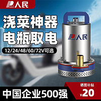 百亿补贴：人民电器 人民直流潜水泵12V24V48V60V72V高扬程家用电瓶车灌溉农用抽水泵