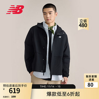  BALANCE NB24夹克男款早秋潮流休闲户外百搭连帽长袖梭织外套 BK AMJ43364 XL