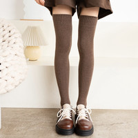 长筒袜过膝袜子女加厚保暖毛圈四双秋冬学院风毛巾加绒大腿高筒袜 均码