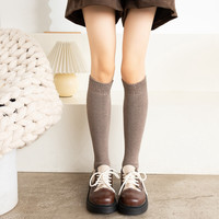 长筒袜过膝袜子女加厚保暖毛圈四双秋冬学院风毛巾加绒大腿高筒袜 均码