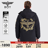 BOY LONDON 潮牌极寒系列长款羽绒服23秋冬老鹰刺绣保暖外套N26901