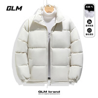 GLM冬季男士棉服加厚保暖休闲立领款青少年纯色时尚棉袄宽松防寒棉衣 浅米#炫彩熊 M