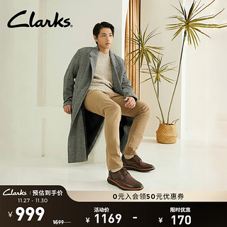 Clarks 其乐 布兰丁系列 男士轻盈缓震商务正装德比鞋 261793837 深棕色 42.5