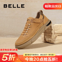 百丽复古潮搭休闲鞋男商场同款舒适厚底板鞋8BX01CM3