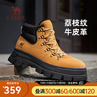 CAMEL 骆驼 2024冬季时尚马丁靴男抓地厚底舒适轻户外潮流百搭工装鞋 G14W469665 棕黄 39