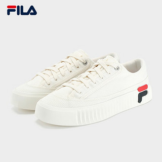 斐乐（FILA）GEAR女鞋复古帆布鞋舒适厚底休闲运动鞋 奶白-GD 36