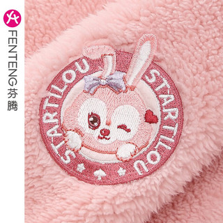 芬腾【羊羔绒】睡衣女秋冬加厚珊瑚绒加大码家居服男套头套装 初恋粉【单女款】 S:女70-90斤
