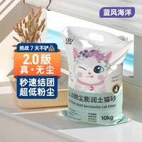 比亿奇 猫砂膨润土无尘除臭猫砂多香味快速结团猫沙10斤猫咪用品 蓝风海洋10斤