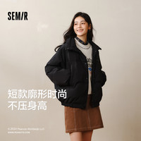 森马 Semir史努比IP联名羽绒服女冬季2024立领三防外套学院风面包服