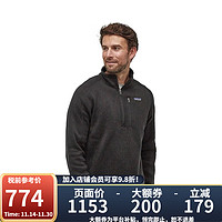 Patagonia巴塔哥尼亚Better Sweater男士户外保暖套头抓绒衣25523 黑色 XL