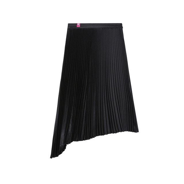 H'S 女士风琴褶仿皮不规则半身裙 112112114149-184273