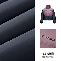 轻松羽绒|森马羽绒服女短款三防oversize冬2024字母立领上衣 150/76A/XS