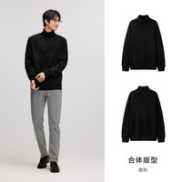 森柔毛衫|森马 Semir针织衫男高领打底衫冬季内搭纯色百搭毛衣休闲上衣 黑色90001 185/104B/XXXL
