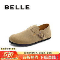 BeLLE 百丽 复古豆豆鞋 女士单鞋 3TZE8AM3