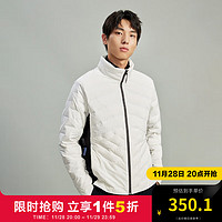 杰克·琼斯（JACK&JONES）冬季男士衣服舒适百搭常规衣身拼接设计保暖羽绒服外套男装 本白色A06 180/100A/L