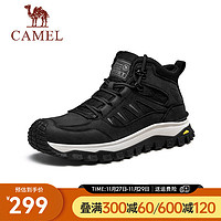 CAMEL 骆驼 2024秋冬男士登山休闲鞋高帮舒适缓震高帮徒步鞋 P14W342615 夜黑色 39